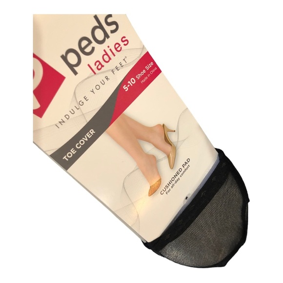 4 pairs - Peds ladies black cushioned foot pad toe covers new‎ - Picture 9 of 9